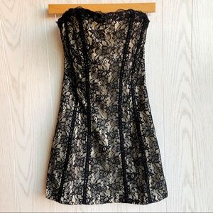 Lace Overlay Cocktail Dress